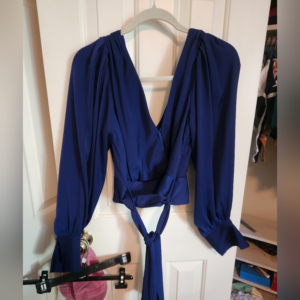 Banana republic blue wrap top